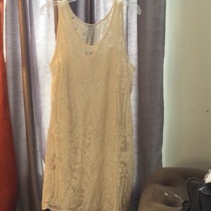 NWT Cream lace overlay dress